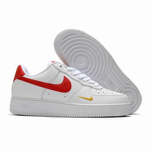 Cheap Nike Air Force 1 White Red Shoes Men and Women-73